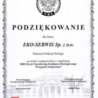 Podziekowanie Ekoserwis