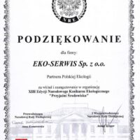 Podziekowanie Ekoserwis